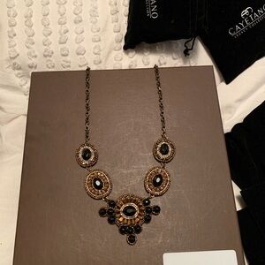 Legacy Collection Black and Gold Statement Necklace